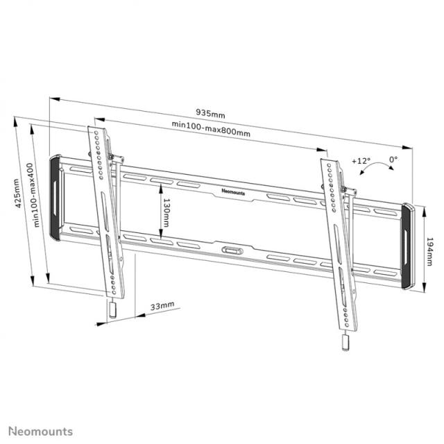 Neomounts - WL35-550BL18 Soporte de pared para TV 43-86" - inclinable - fácil montaje