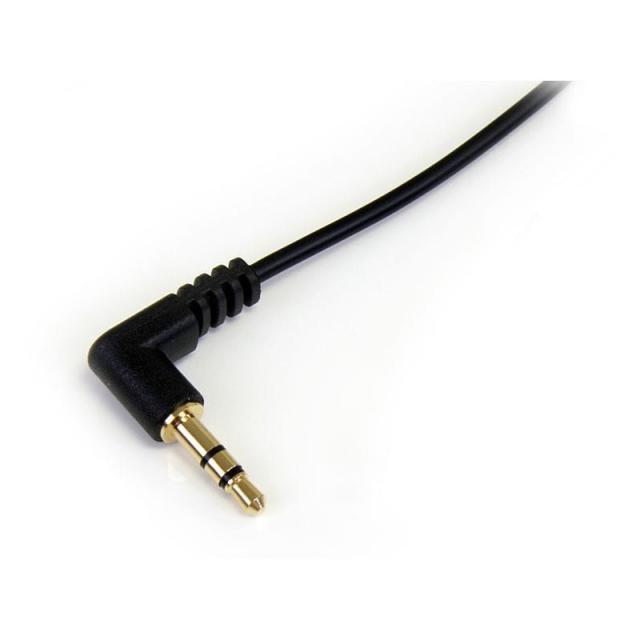 StarTech.com - Cable Delgado de Audio Estéreo 3,5mm de 30cm Acodado con Ángulo Recto - Macho a Macho