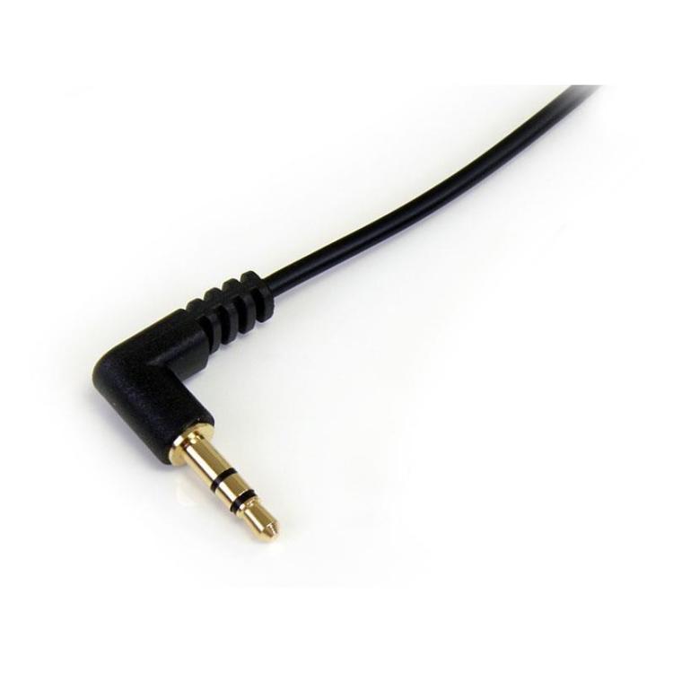 StarTech.com - Cable Delgado de Audio Estéreo 3,5mm de 30cm Acodado con Ángulo Recto - Macho a Macho