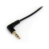 StarTech.com - Cable Delgado de Audio Estéreo 3,5mm de 30cm Acodado con Ángulo Recto - Macho a Macho