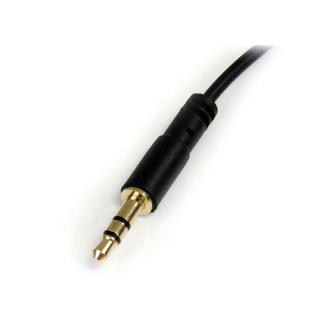 StarTech.com - Cable Delgado de Audio Estéreo 3,5mm de 30cm Acodado con Ángulo Recto - Macho a Macho