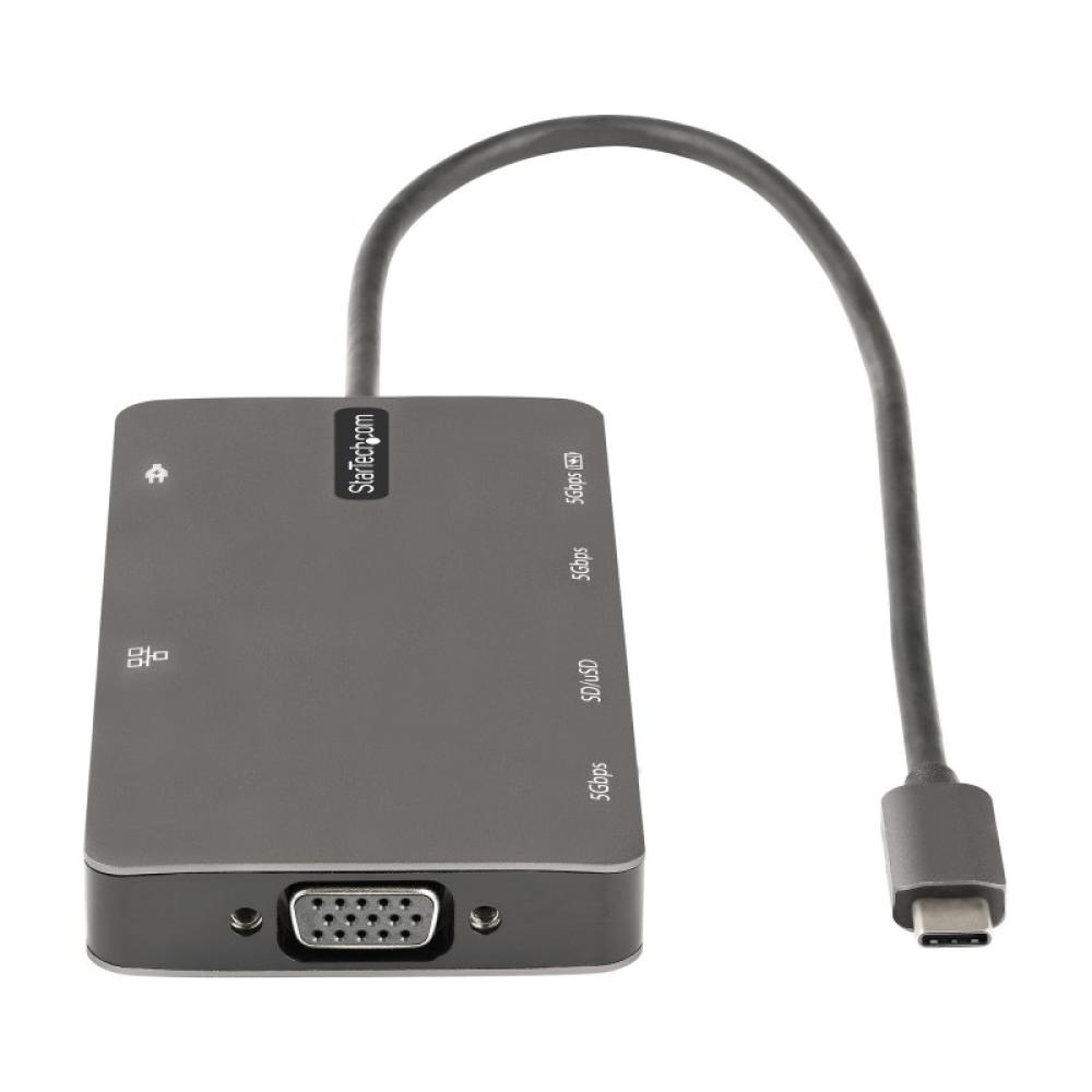 StarTech.com - Adaptador Multipuertos USB C - Docking Station de Viajes HDMI 4K 30Hz o VGA - Hub Ladrón USB 3.0 de 5Gbps (USB-A