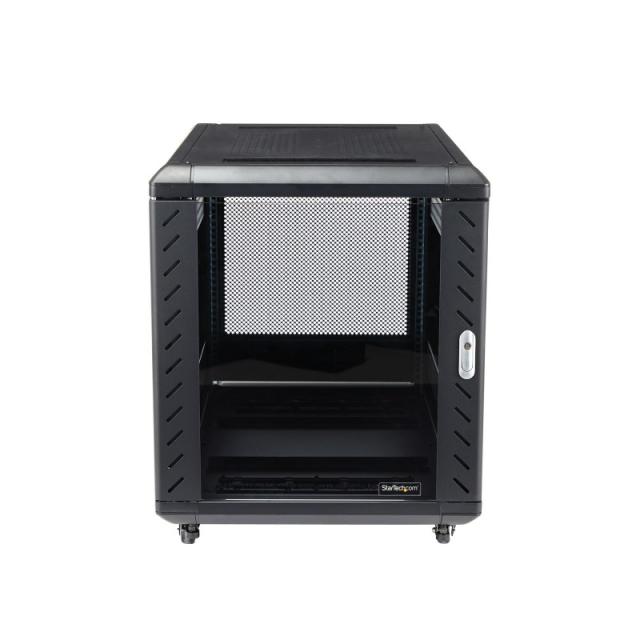 StarTech.com - Armario Rack para Servidores 12U 19" 4 Columnas - Rack de Servidores con Cerradura y Seguro - Rack co - RK1236BKF