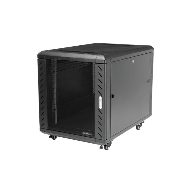StarTech.com - Armario Rack para Servidores 12U 19" 4 Columnas - Rack de Servidores con Cerradura y Seguro - Rack co - RK1236BKF