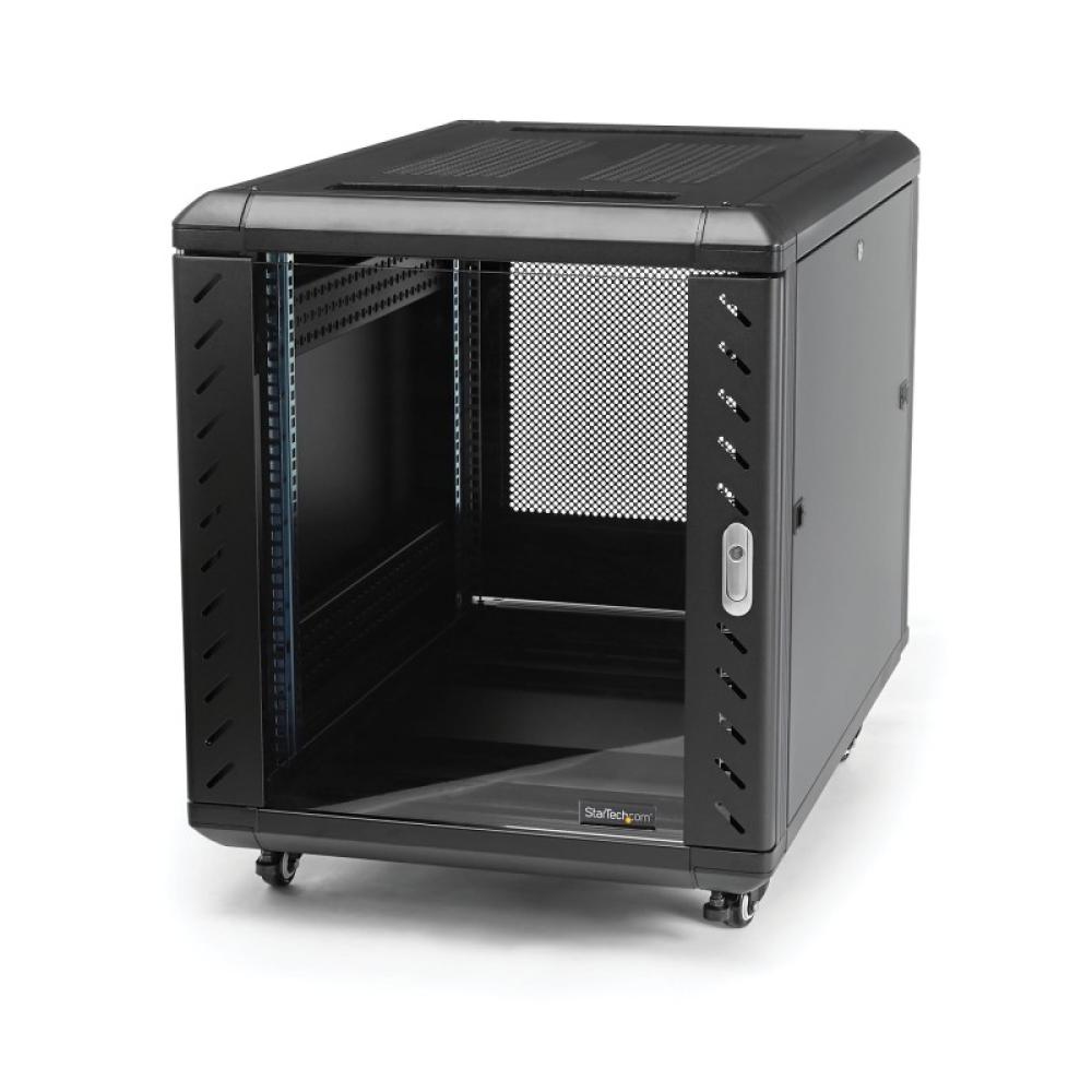 StarTech.com - Armario Rack para Servidores 12U 19" 4 Columnas - Rack de Servidores con Cerradura y Seguro - Rack co - RK1236BKF