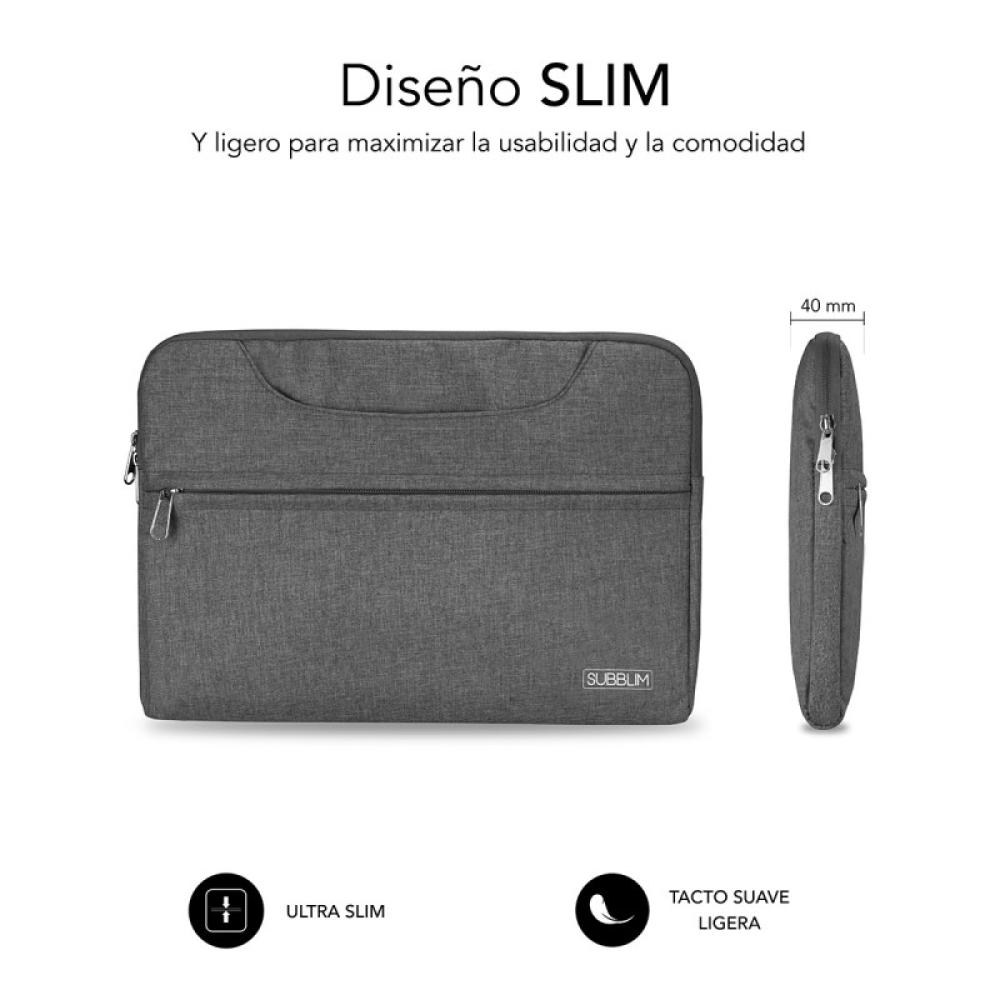 SUBBLIM - Funda Ordenador Business Laptop Sleeve 15,6" Grey