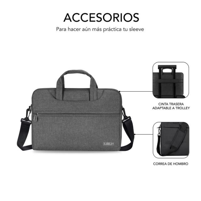 SUBBLIM - Funda Ordenador Business Laptop Sleeve 15,6" Grey