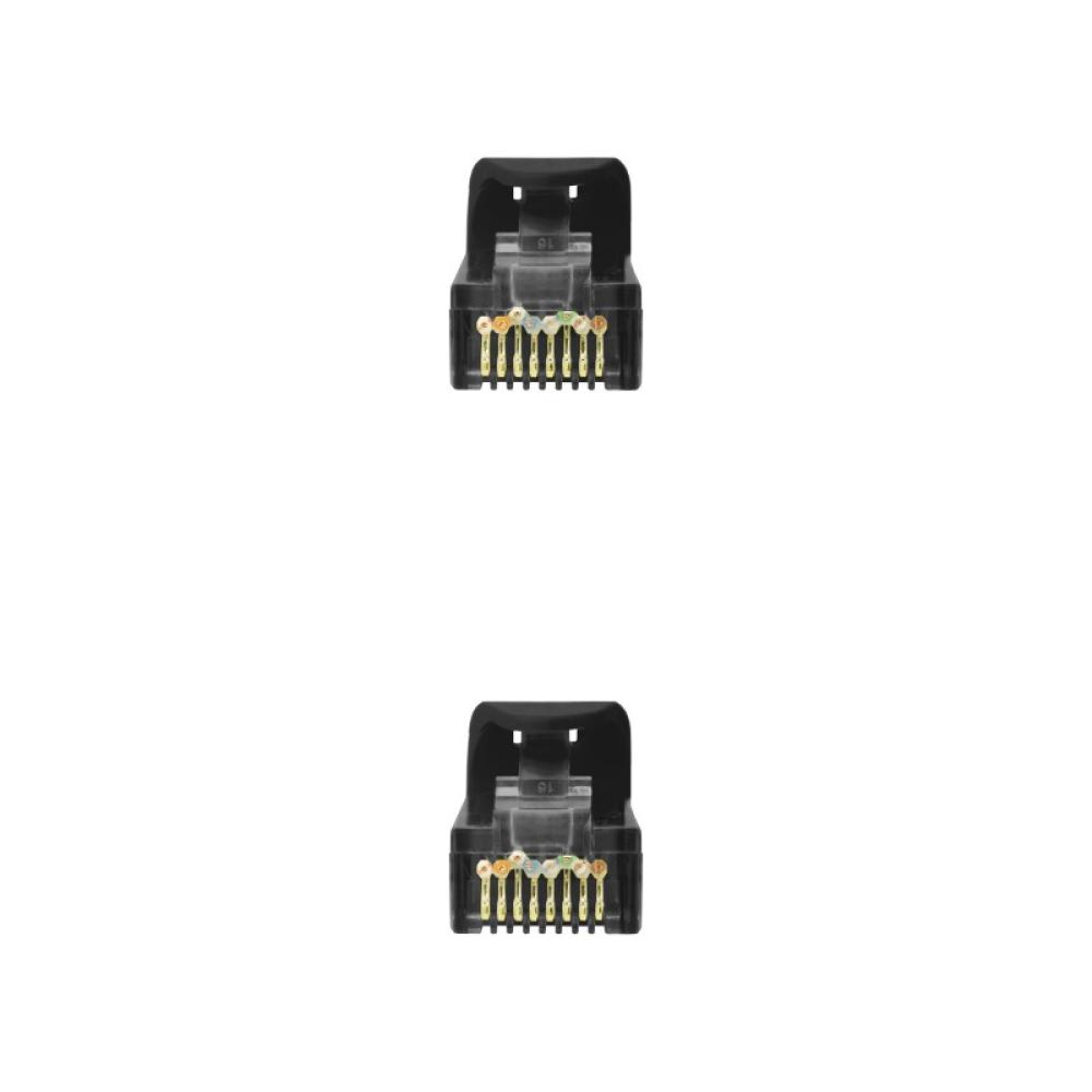 Nanocable - Cable Red Latiguillo RJ45 LSZH CAT.6A UTP AWG24, Negro, 25 cm