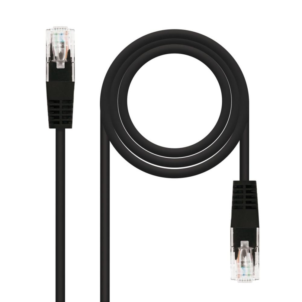 Nanocable - Cable Red Latiguillo RJ45 CAT.6 UTP AWG24, Negro, 30 cm