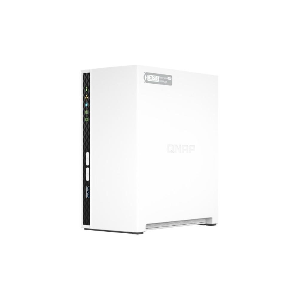 QNAP - TS-233 servidor de almacenamiento NAS Torre ARM Cortex-A55 2 GB 0 TB QNAP QTS Blanco