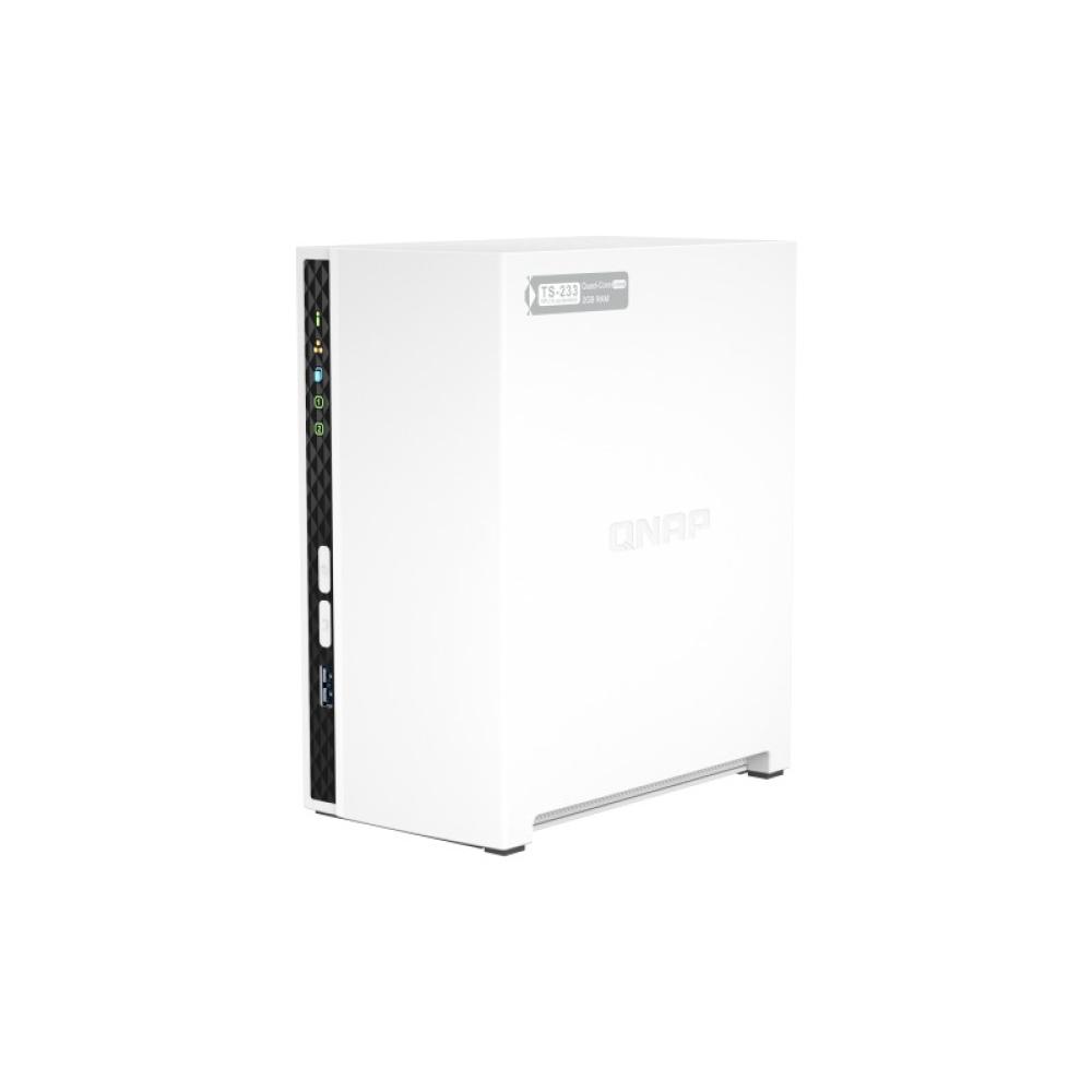 QNAP - TS-233 servidor de almacenamiento NAS Torre ARM Cortex-A55 2 GB 0 TB QNAP QTS Blanco