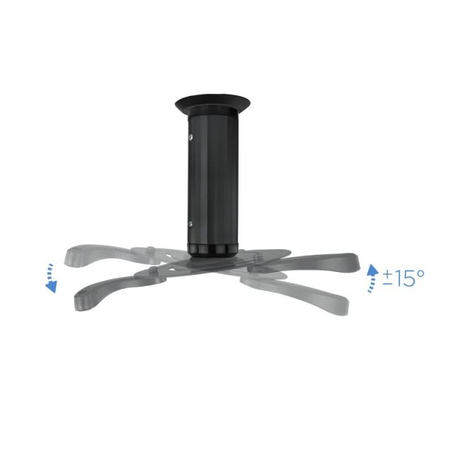 TooQ - SOPORTE UNIVERSAL DE TECHO GIRATORIO 360º PARA PROYECTOR NEGRO