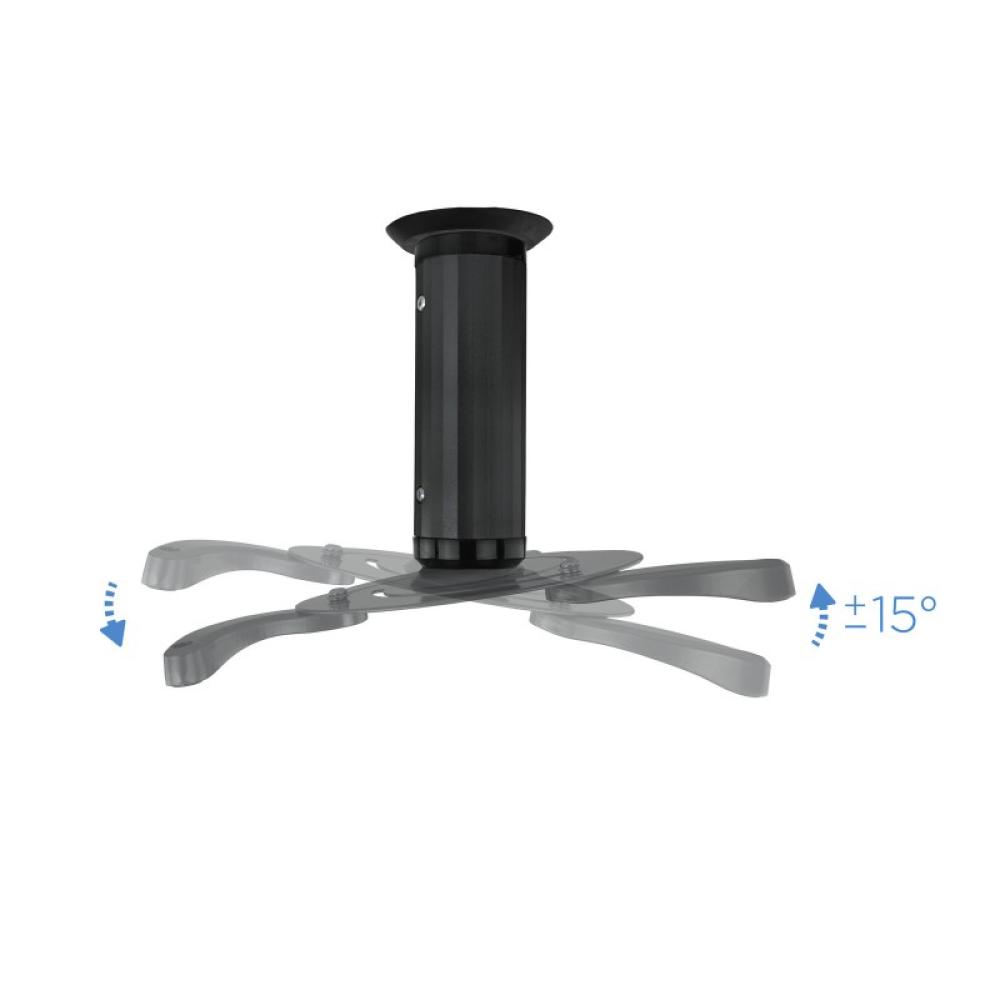 TooQ - SOPORTE UNIVERSAL DE TECHO GIRATORIO 360º PARA PROYECTOR NEGRO