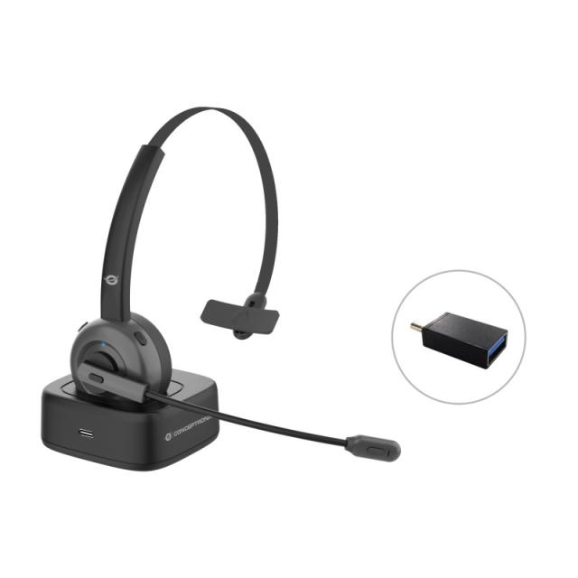 Conceptronic - POLONA03BD auricular y casco Auriculares Inalámbrico Diadema Oficina/Centro de llamadas Bluetooth Base de carga N