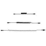 StarTech.com - Cable 50cm USB a Lightning con Certificación MFi, Cable Rizado de Carga para iPhone, Negro, con Recubrimiento de