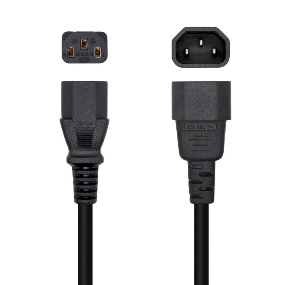 AISENS - Cable Alimentación CPU, C13/H-C14/M, Negro, 10 m