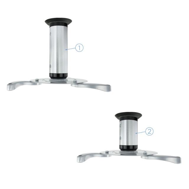 TooQ - SOPORTE UNIVERSAL DE TECHO GIRATORIO 360º PARA PROYECTOR PLATA