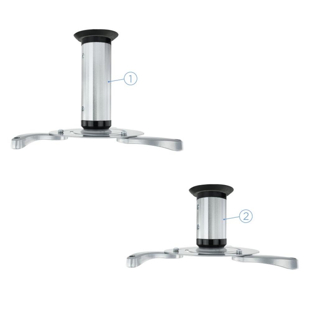 TooQ - SOPORTE UNIVERSAL DE TECHO GIRATORIO 360º PARA PROYECTOR PLATA