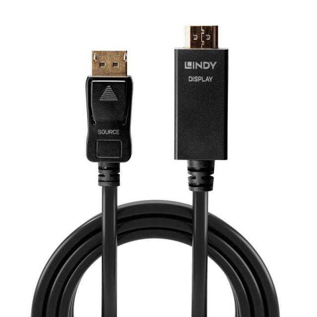 Lindy - 36922 adaptador de cable de vídeo 2 m DisplayPort HDMI tipo A (Estándar) Negro