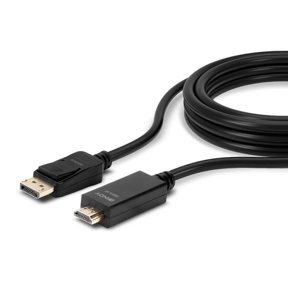 Lindy - 36922 adaptador de cable de vídeo 2 m DisplayPort HDMI tipo A (Estándar) Negro