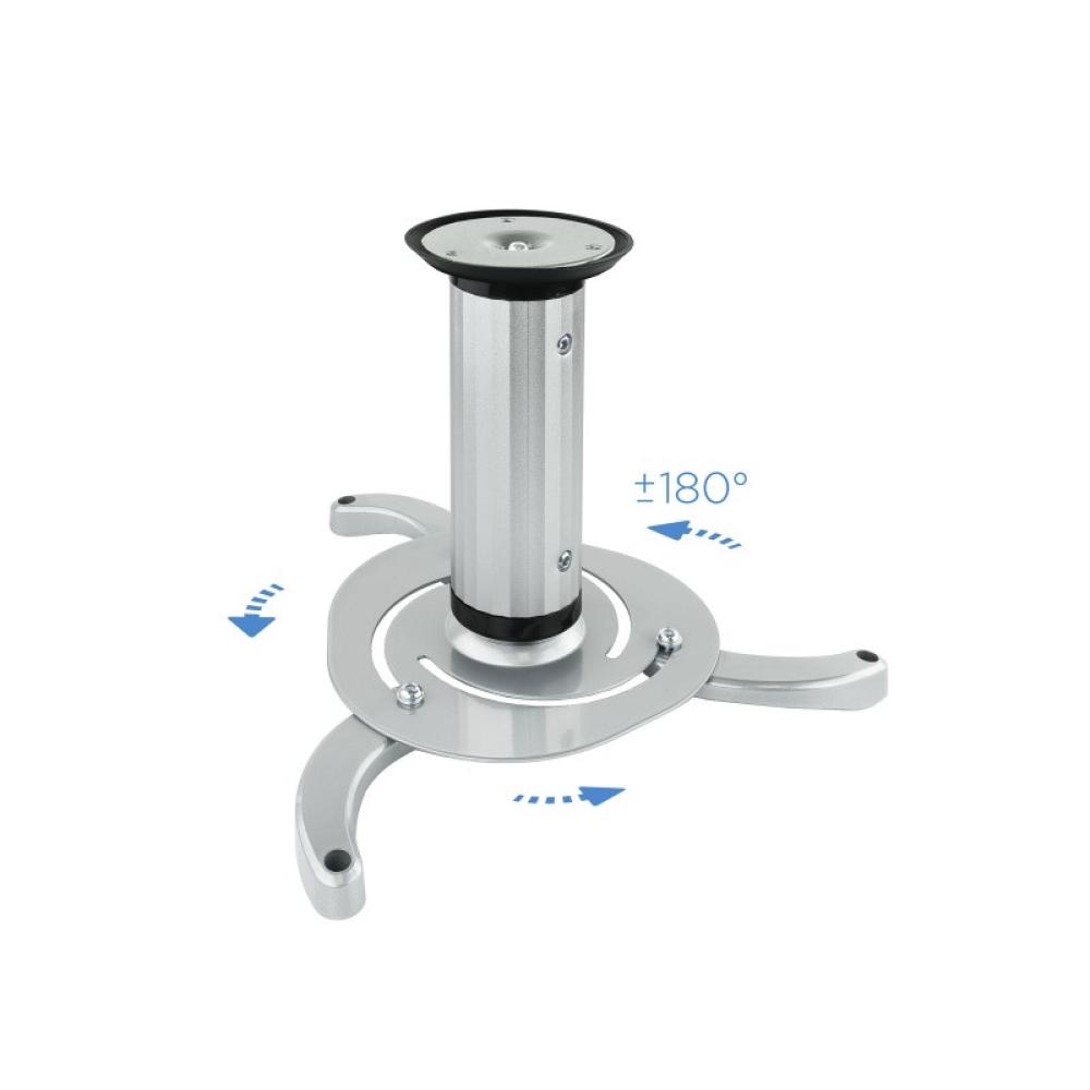 TooQ - SOPORTE UNIVERSAL DE TECHO GIRATORIO 360º PARA PROYECTOR PLATA