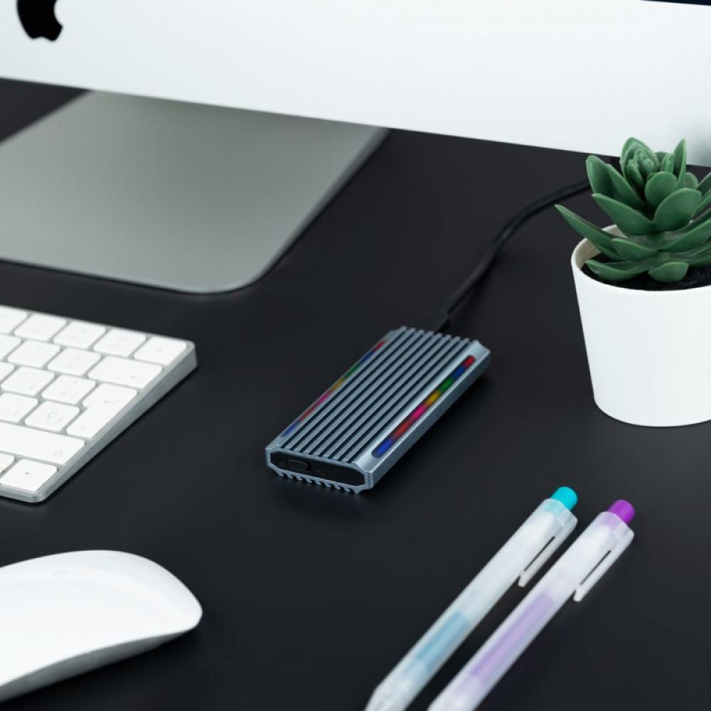 TooQ - Shinobi Caja externa para unidad de estado sólido (SSD) Gris M.2