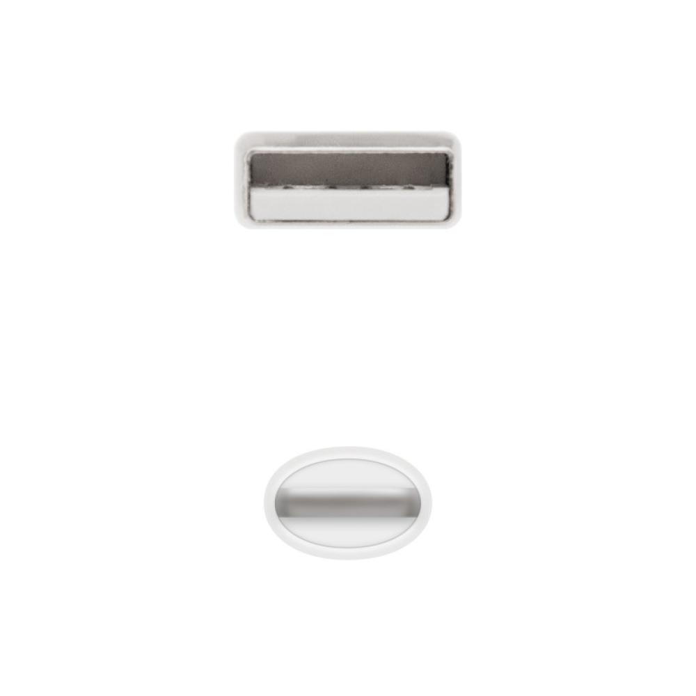 Nanocable - Cable Lightning a USB-A, Lightning/M -USB A/M, Blanco, 50 cm