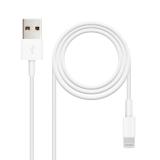 Nanocable - Cable Lightning a USB-A, Lightning/M -USB A/M, Blanco, 50 cm