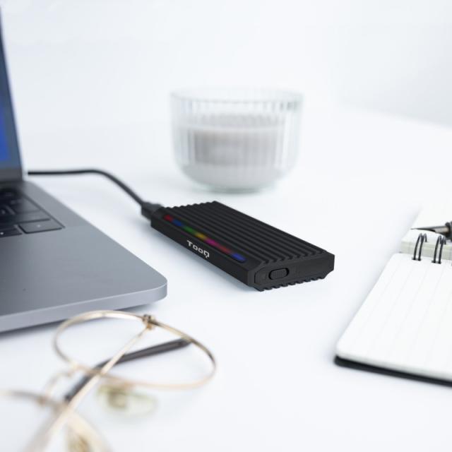 TooQ - Shinobi Caja externa para unidad de estado sólido (SSD) Negro M.2