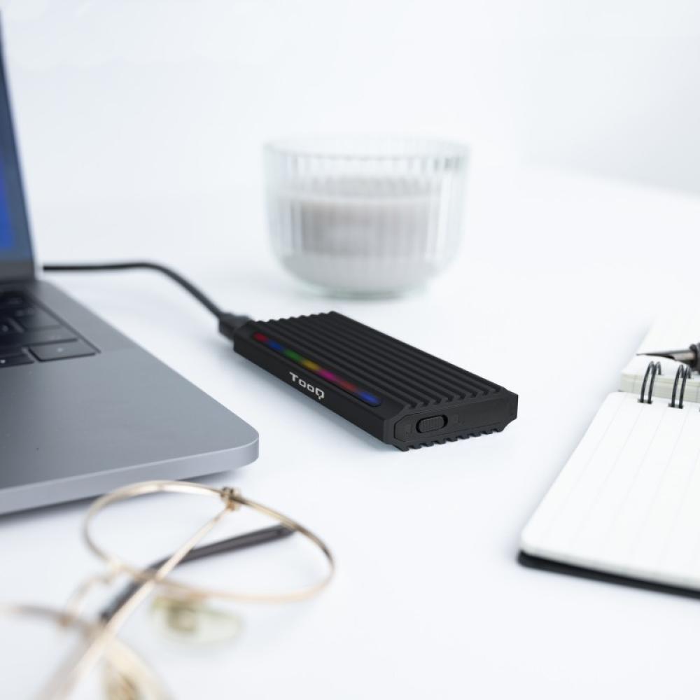 TooQ - Shinobi Caja externa para unidad de estado sólido (SSD) Negro M.2