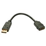 Lindy - 41005 adaptador de cable de vídeo 0,15 m DisplayPort HDMI Negro