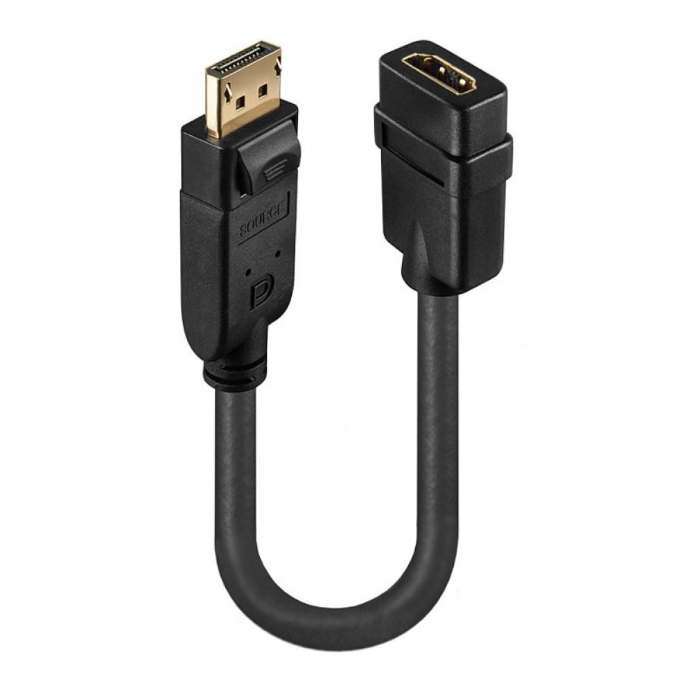 Lindy - 41005 adaptador de cable de vídeo 0,15 m DisplayPort HDMI Negro