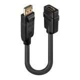 Lindy - 41005 adaptador de cable de vídeo 0,15 m DisplayPort HDMI Negro