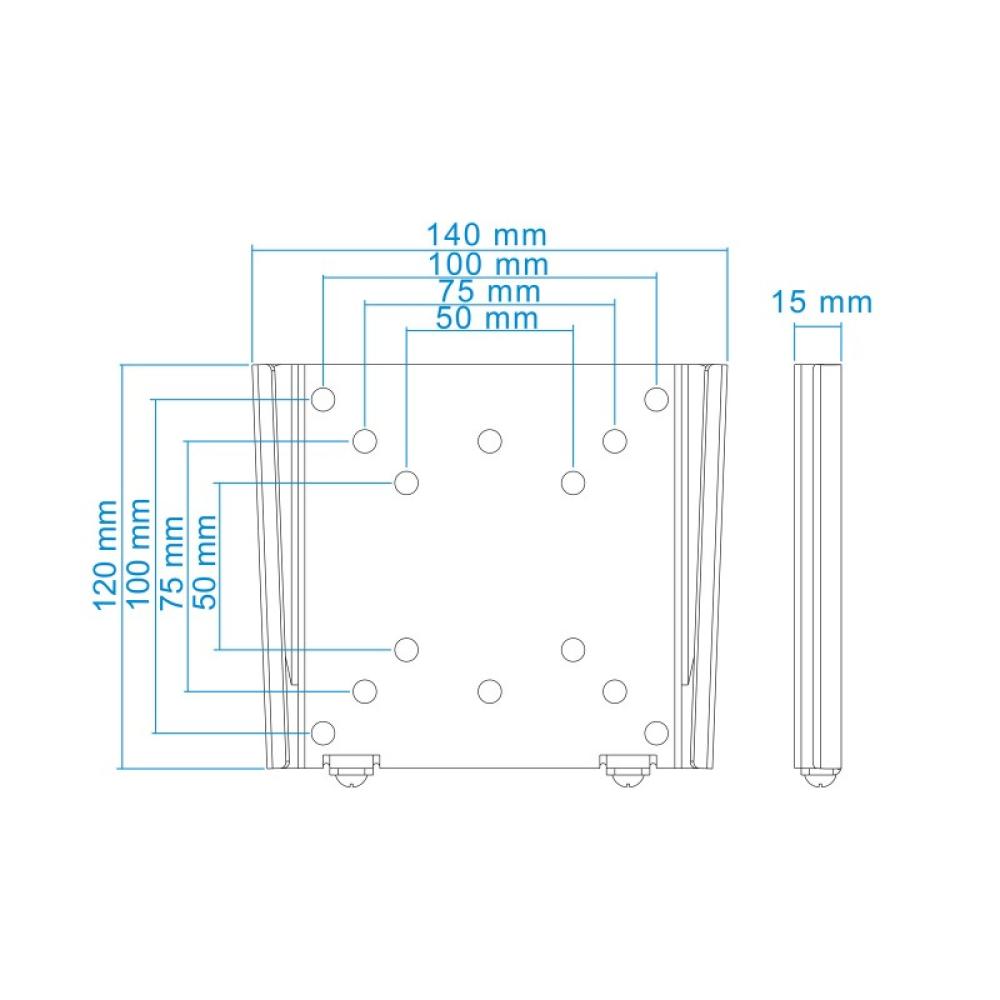 TooQ - SOPORTE ULTRA DELGADO PARA MONITOR / TV LCD, PLASMA DE 10-23, NEGRO