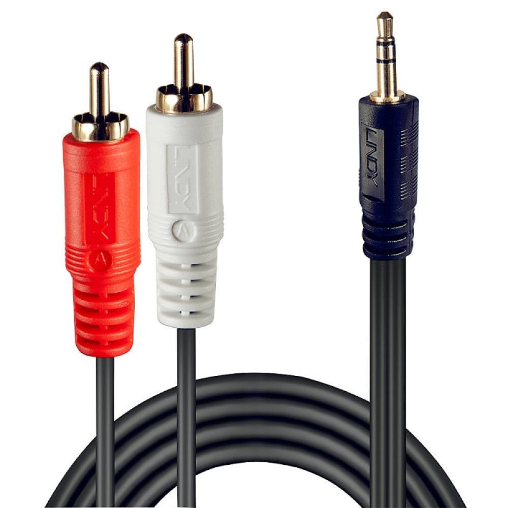 Lindy - 35680 cable de audio 1 m 3,5mm 2 x RCA Negro