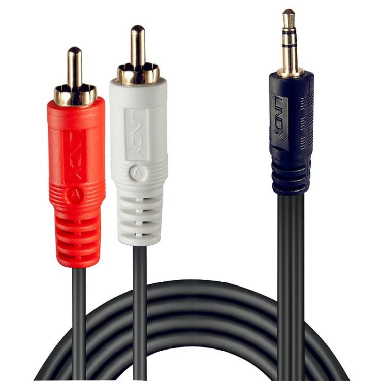 Lindy - 35680 cable de audio 1 m 3,5mm 2 x RCA Negro
