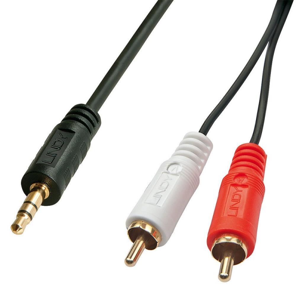 Lindy - 35680 cable de audio 1 m 3,5mm 2 x RCA Negro