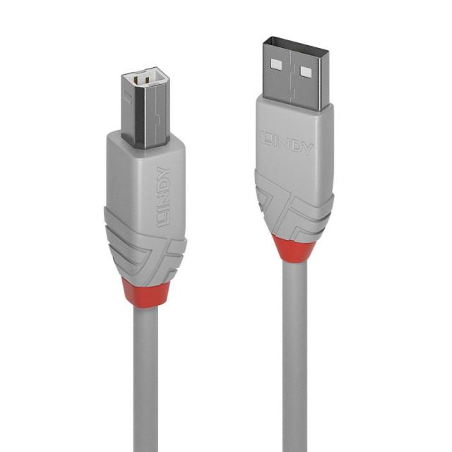 Lindy - 36681 cable USB USB 2.0 0,5 m USB A USB B Gris