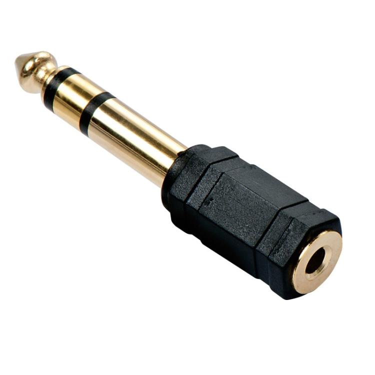 Lindy - 35620 cambiador de género para cable 6.3mm 3.5mm Negro