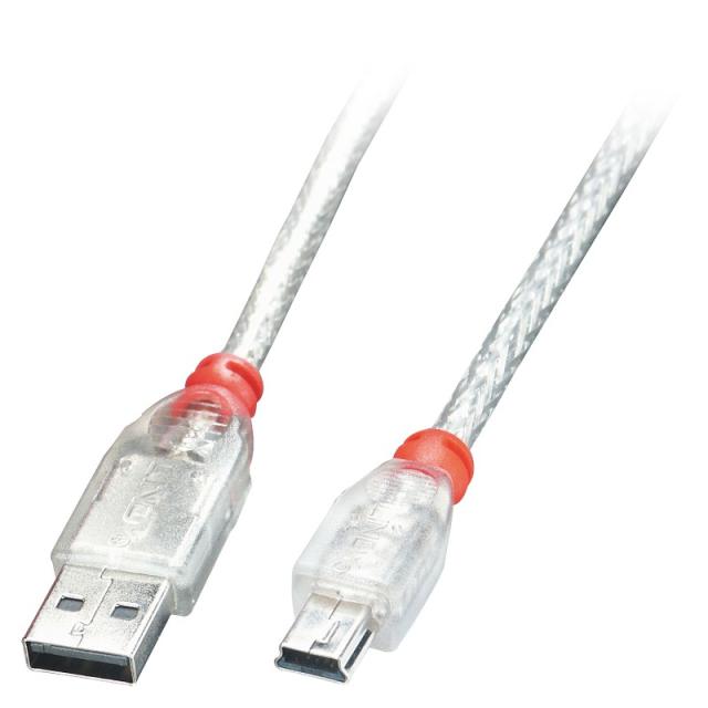 Lindy - 41783 cable USB USB 2.0 2 m USB A Mini-USB B Transparente