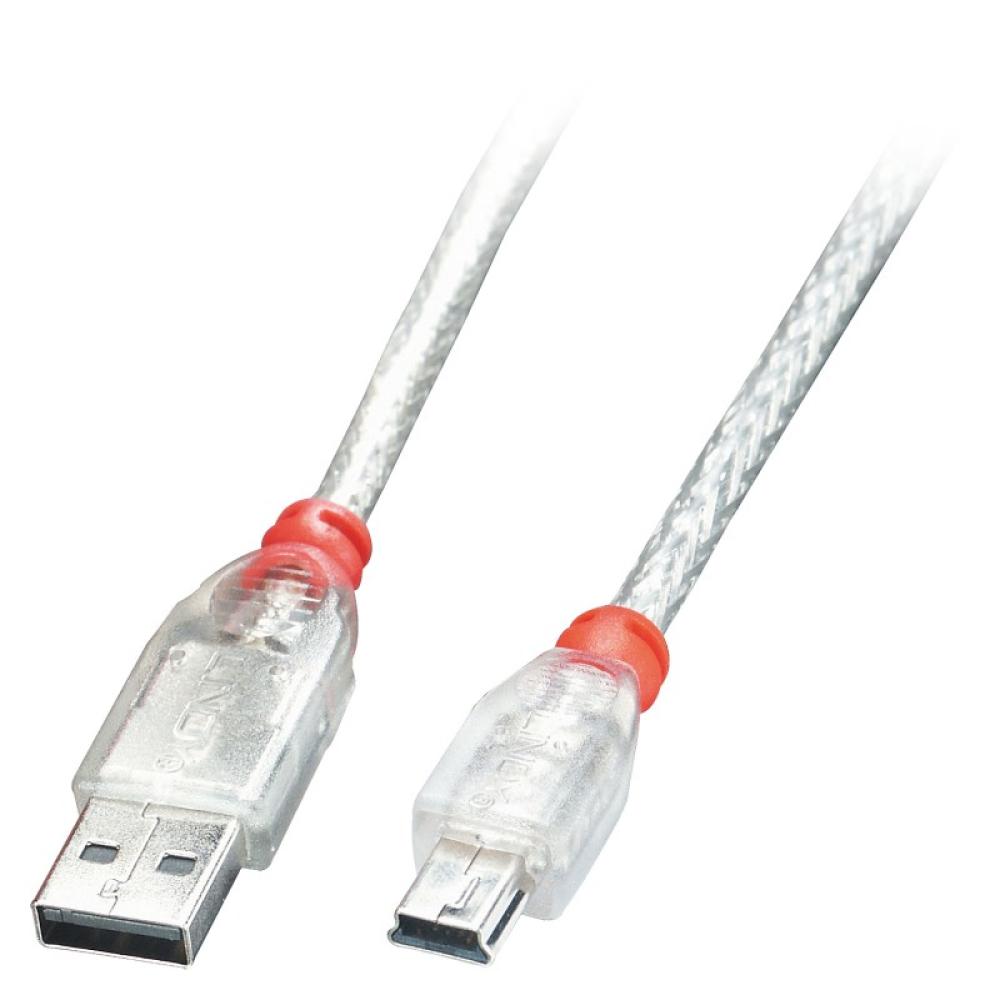 Lindy - 41783 cable USB USB 2.0 2 m USB A Mini-USB B Transparente