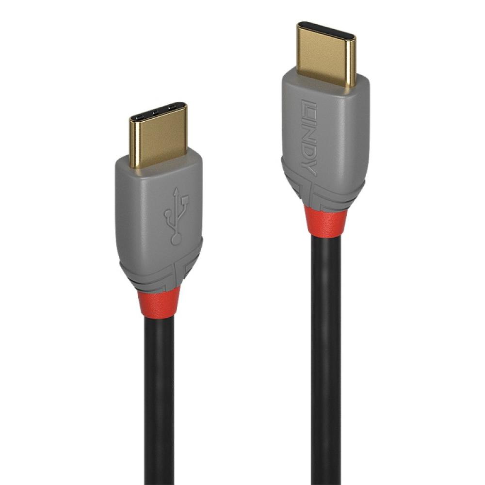 Lindy - 36872 cable USB USB 2.0 2 m USB C Negro, Gris