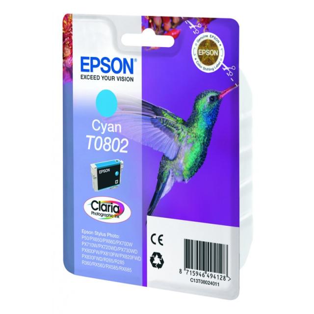 Epson - Hummingbird Cartucho T0802 cian