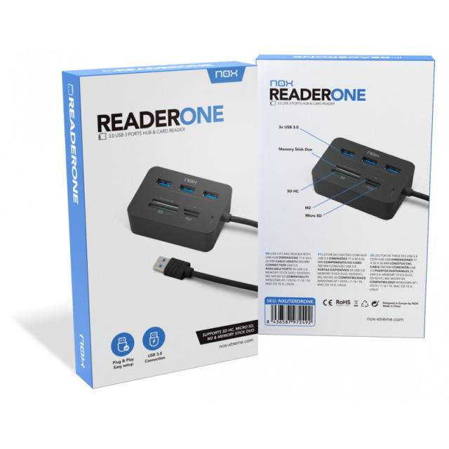 NOX - Lite Reader One Alámbrico USB 3.2 Gen 1 (3.1 Gen 1) Type-A Negro