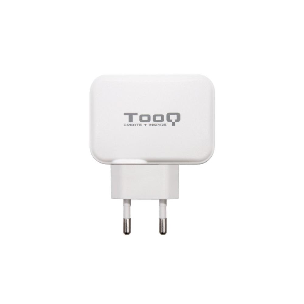 TooQ - Cargador de Pared doble puerto USB-C + USB A, 27W