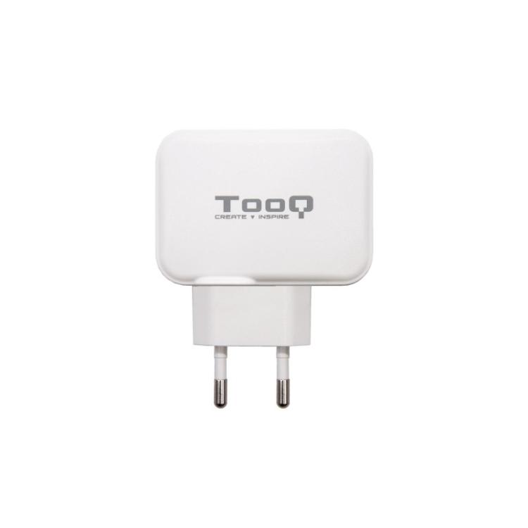TooQ - Cargador de Pared doble puerto USB-C + USB A, 27W