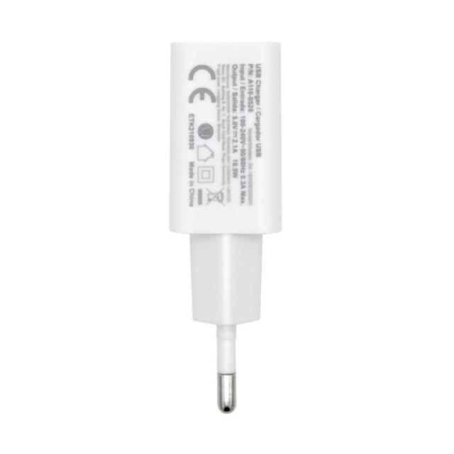 AISENS - Cargador USB 10W Alta Eficiencia, 5V/2A, Blanco - A110-0526