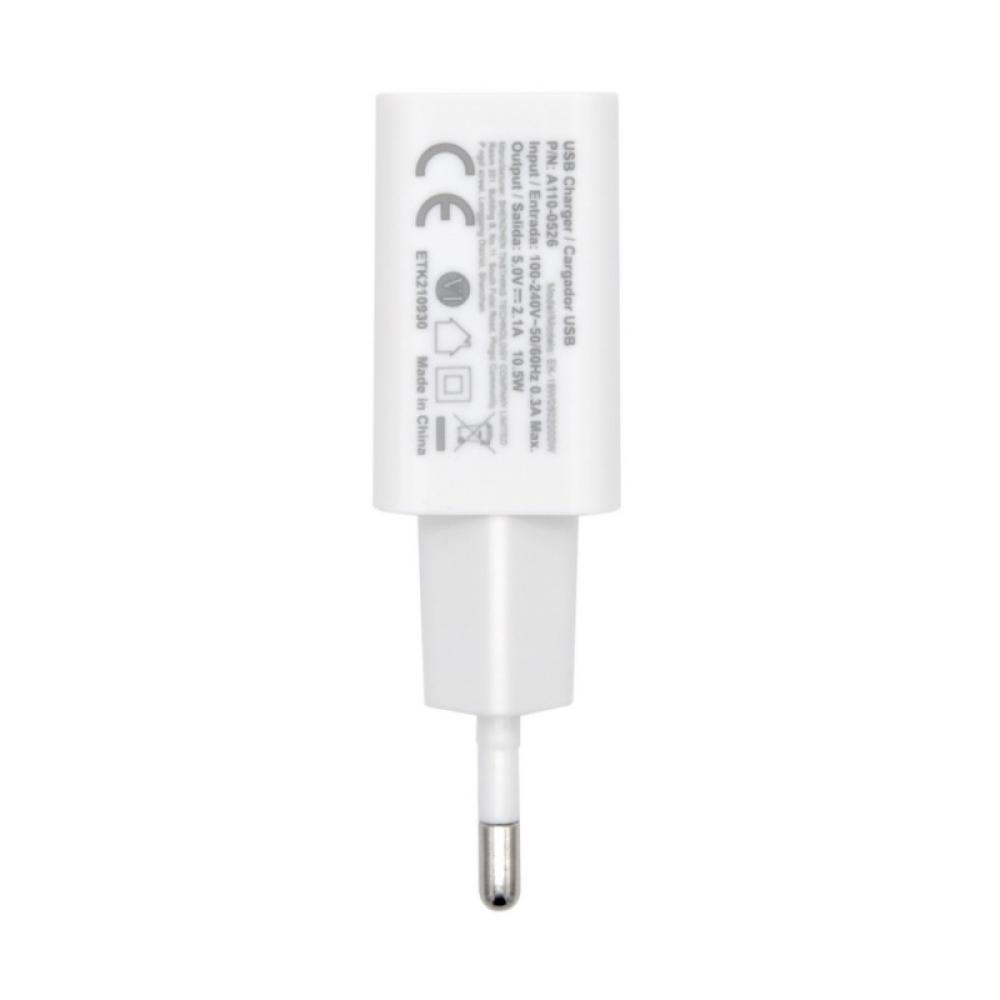 AISENS - Cargador USB 10W Alta Eficiencia, 5V/2A, Blanco - A110-0526
