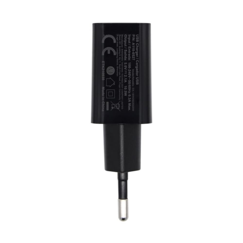 AISENS - Cargador USB 10W Alta Eficiencia, 5V/2A, Negro - A110-0527