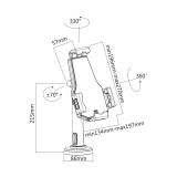 AISENS - Soporte Antirobo de Sobremesa / Pared Ajustable (1 Pivote) para Tablet, Negro